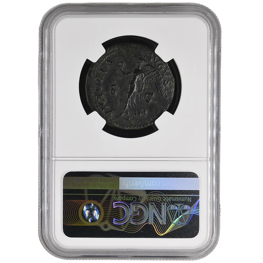 AD 54-68 Nero Roman Empire AE Dupondius Lungdum RIC I 604 NGC VF