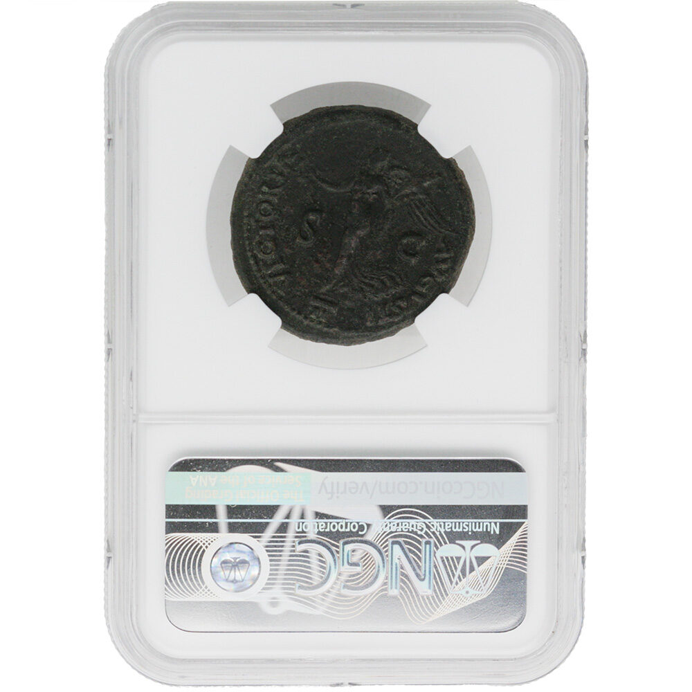 AD 54-68 Nero Roman Empire AE Dupondius NGC VF | CV Coin