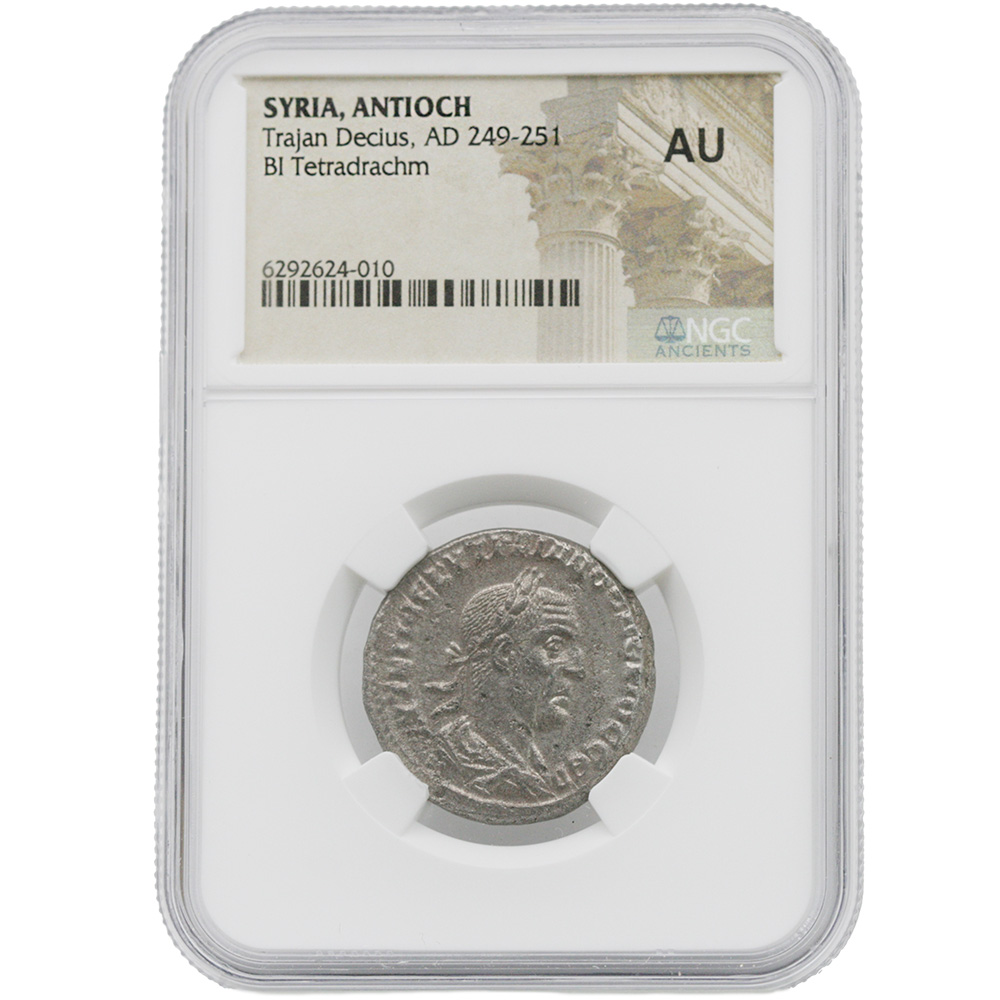 AD 249-251 Trajan Decius BI Tetradrachm Syria Antioch NGC AU