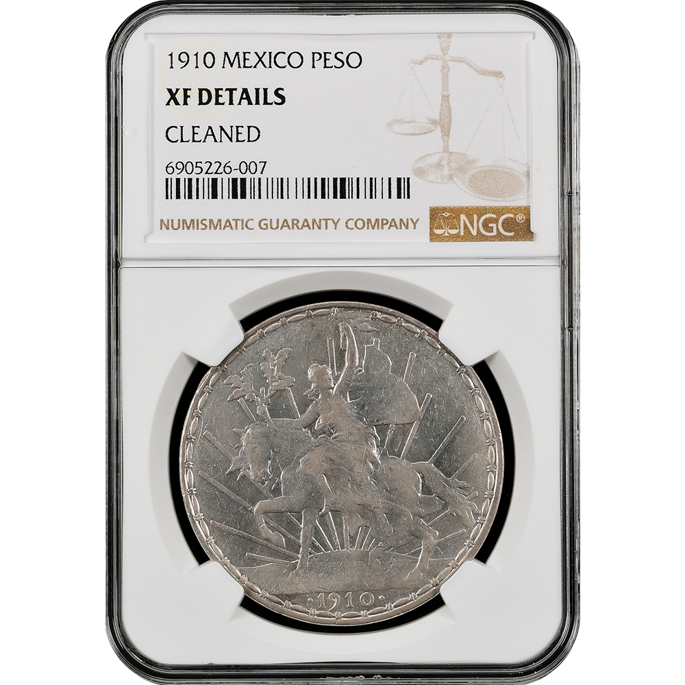 1910 Mexico Peso NGC XF Details Cleaned