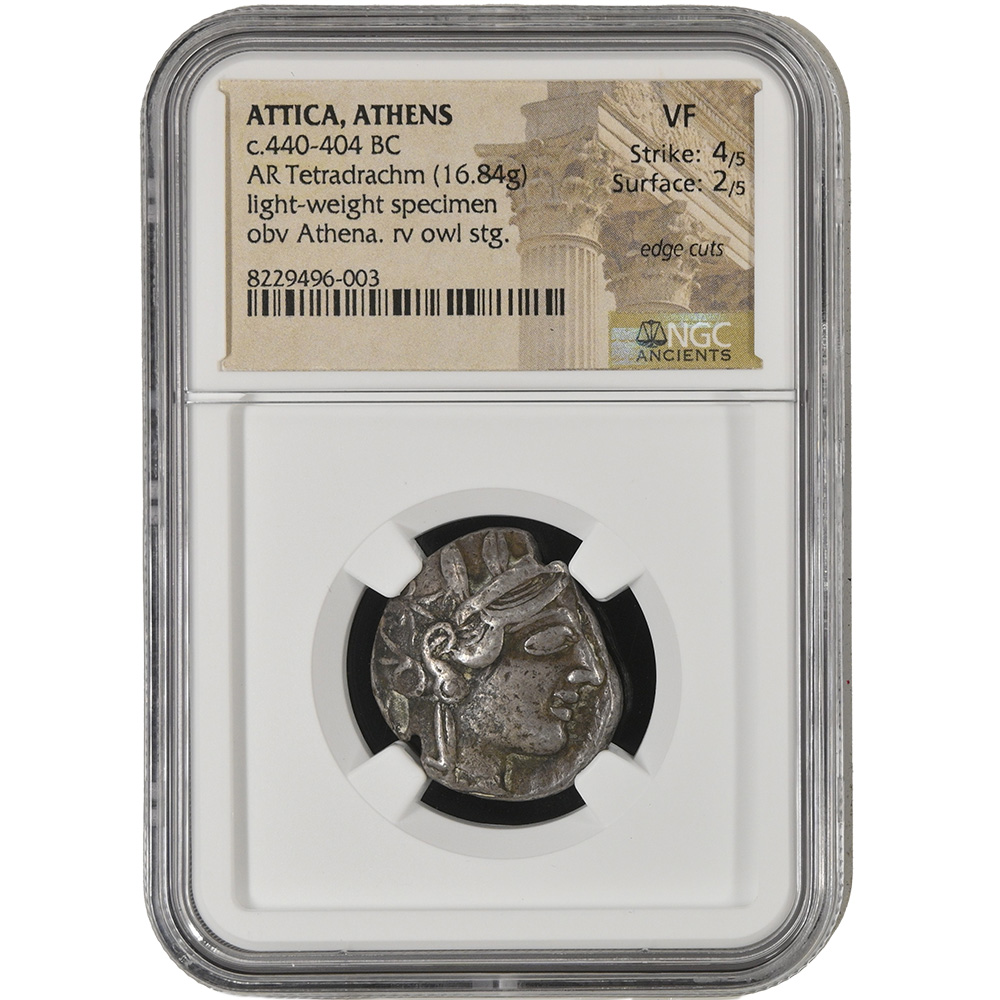 440-404 BC Attica Athens AR Tetradrachm Athena/Owl NGC VF