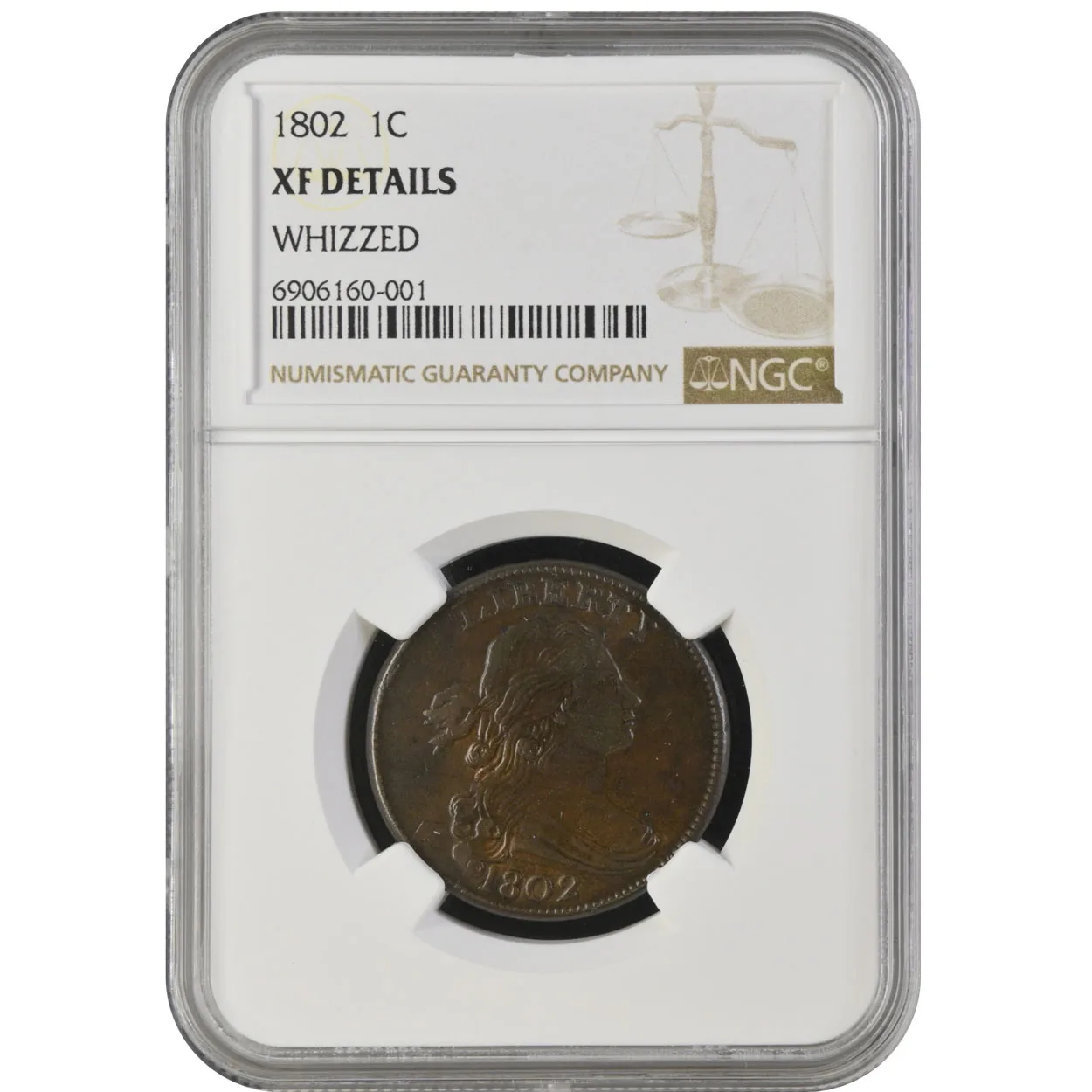 1802 1C Large Cent NGC XF Details Whizzed - Image 3