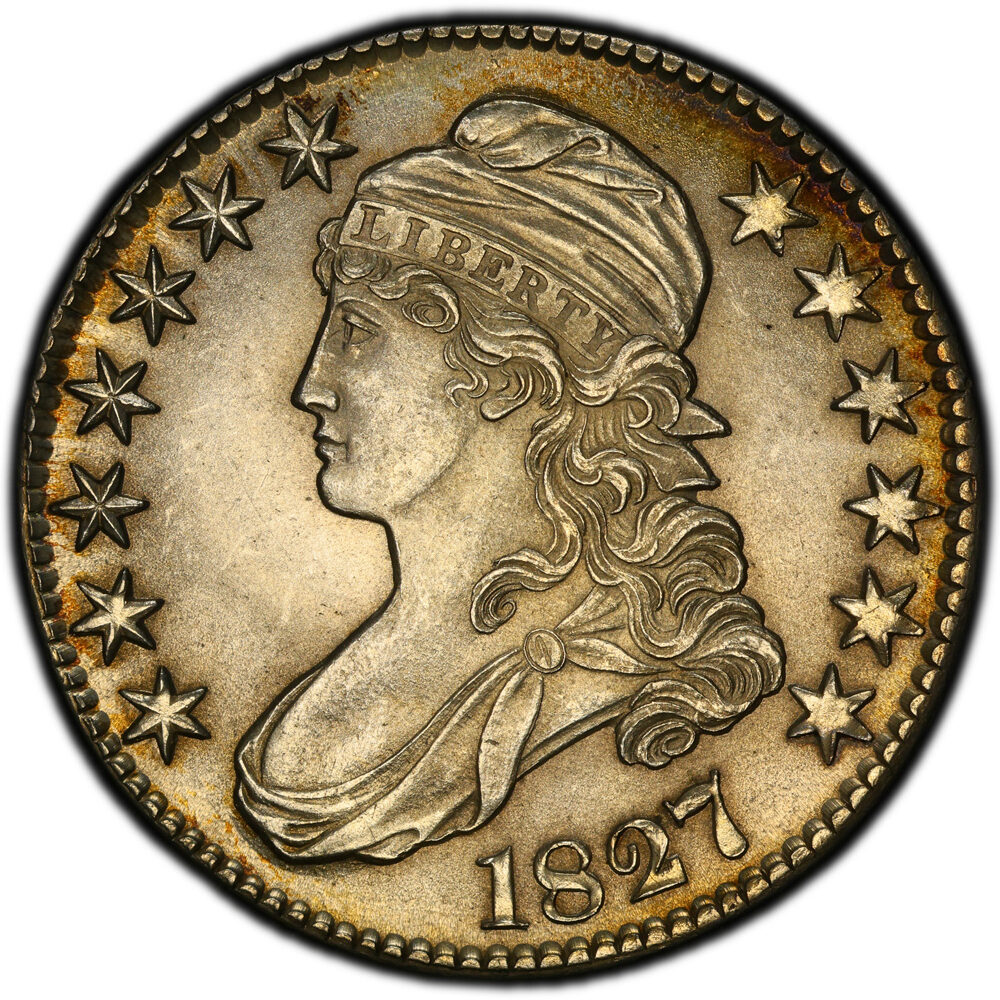 1827 50C Capped Bust Half Dollar Square Base 2 PCGS MS64