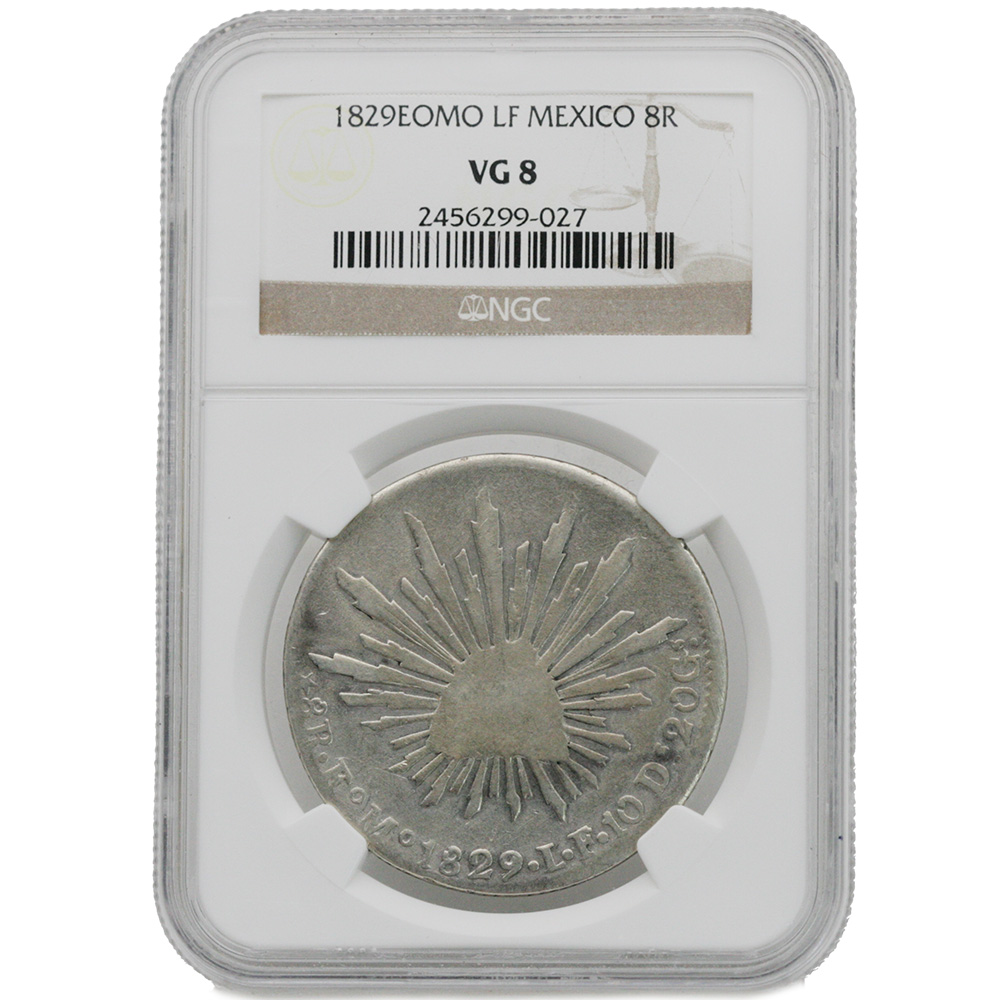 1829-EoMo LF. Estado de Mexico 8 Reales NGC VG 8