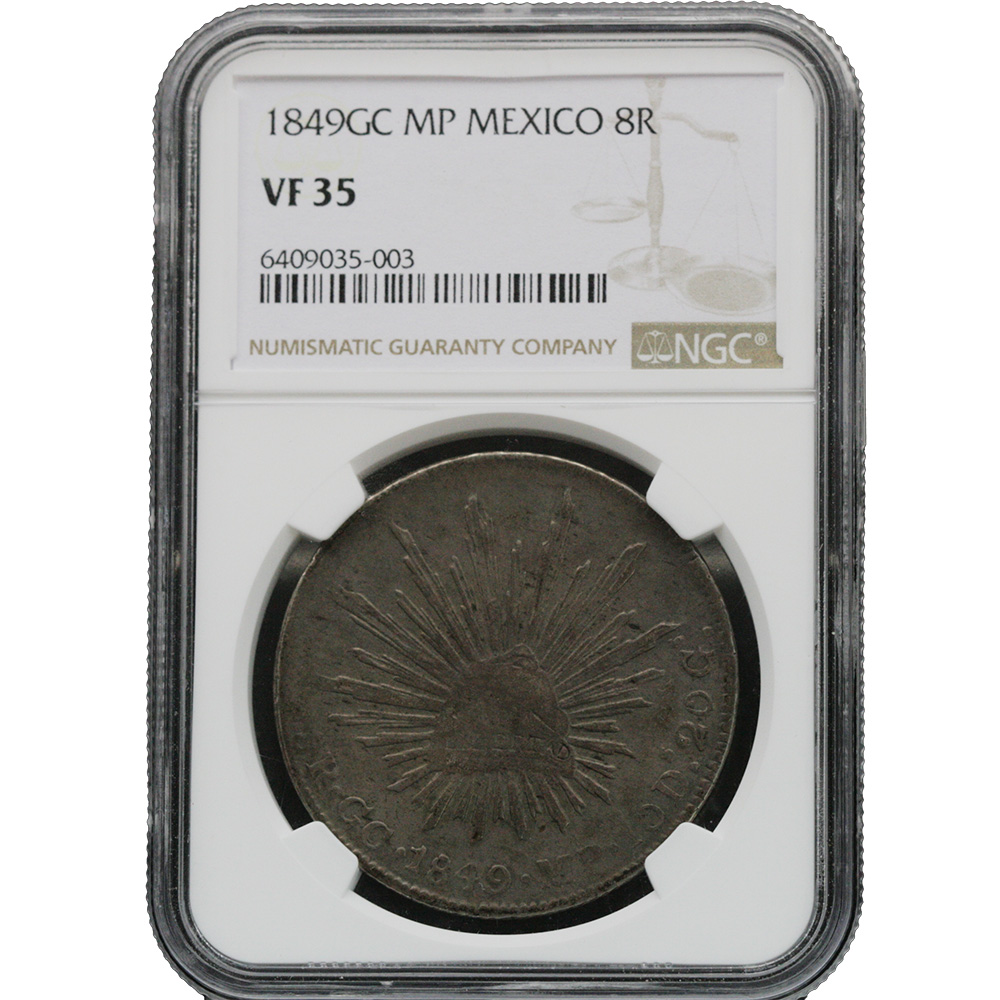 1829-GC MP Guadalupe y Calvo Mexico 8 Reales NGC VF 35