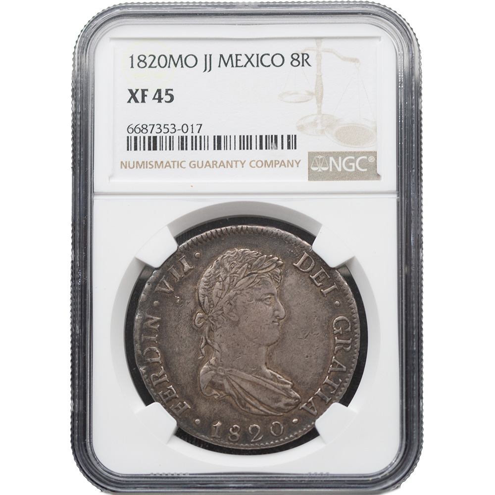 1820-MO|JJ Mexico 8 Reales NGC XF 45