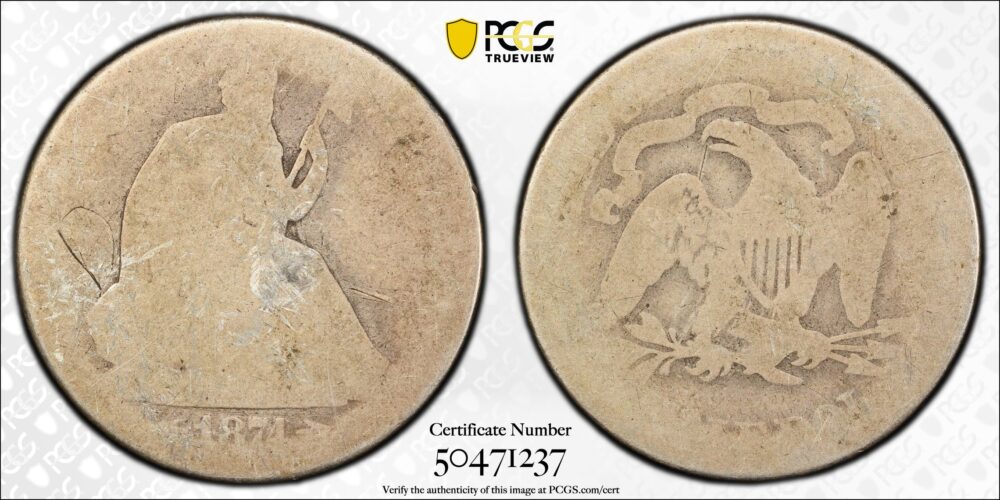 1874 50C Liberty Seated PCGS FR Detail- Scrape-P - Image 2
