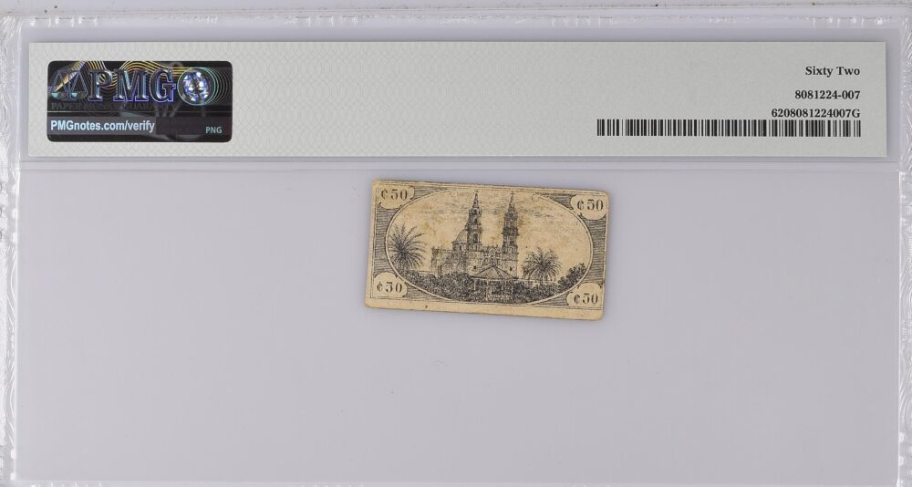 1916 Mexico, Comercio de Zamora Mich. 50 Centavos PMG UNC 62 - Image 2