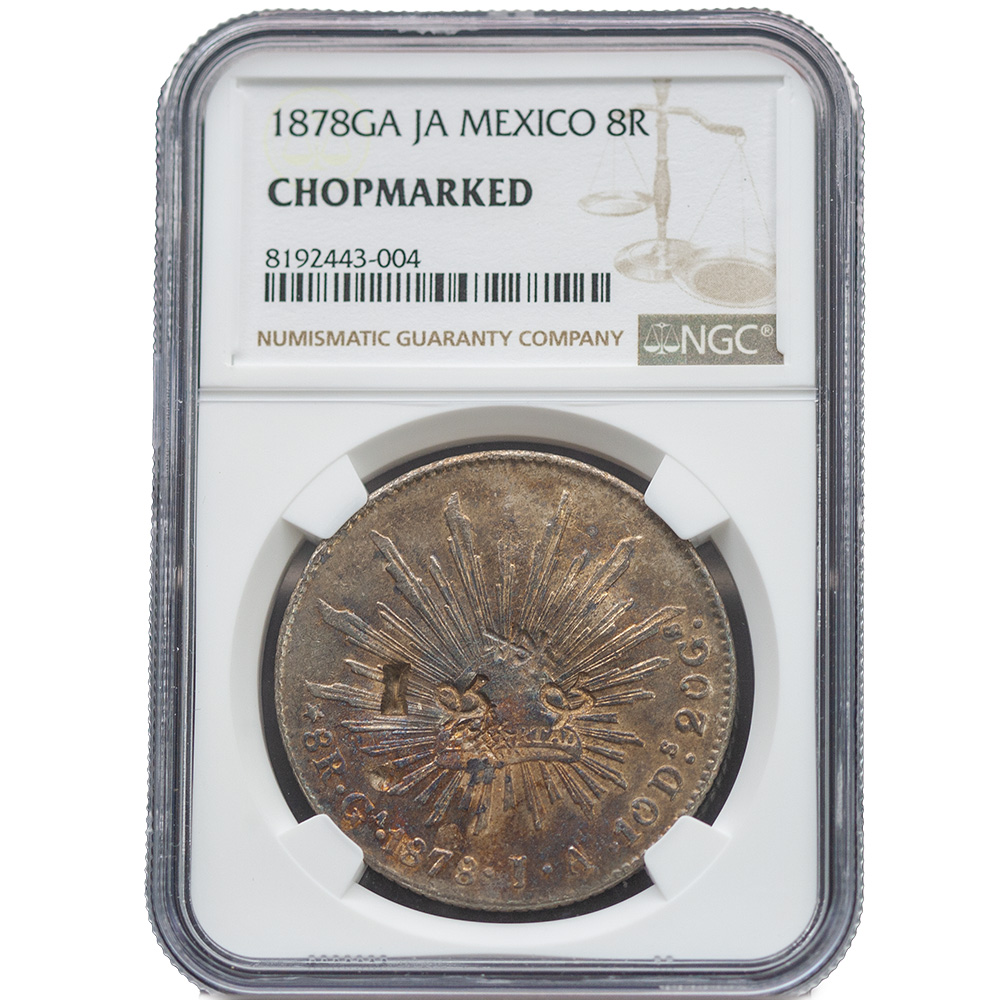 1878-GA|JA Mexico 8 Reales NGC Chopmarked