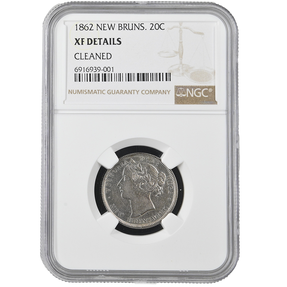 1862 Canada New Brunswick 20 Cents NGC XF Details Cleaned