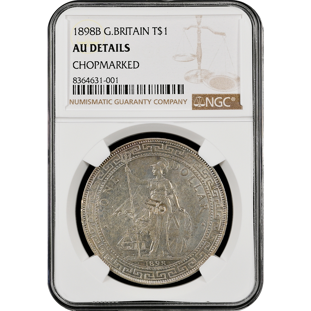 1898-B Great Britian Trade Dollar NGC AU Chopmarked