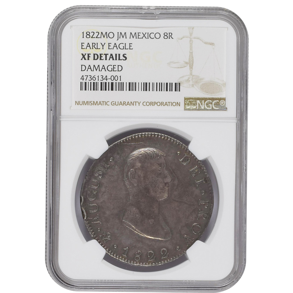 1822 Mexico 8 Reales Iturbide "Pollito" NGC XF Details KM-308