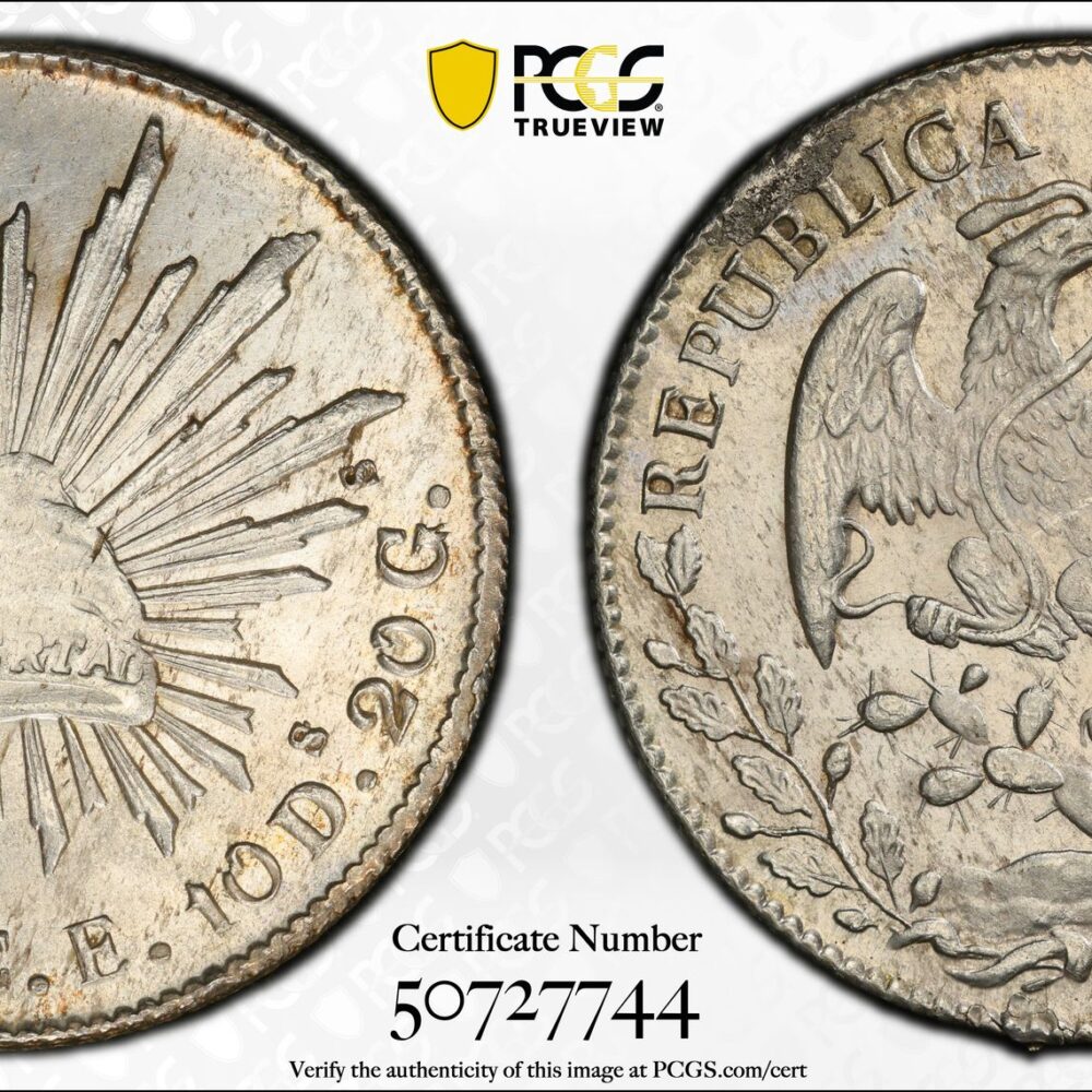 1860-C CE Mexico 8 Reales PCGS MS62 Cn15