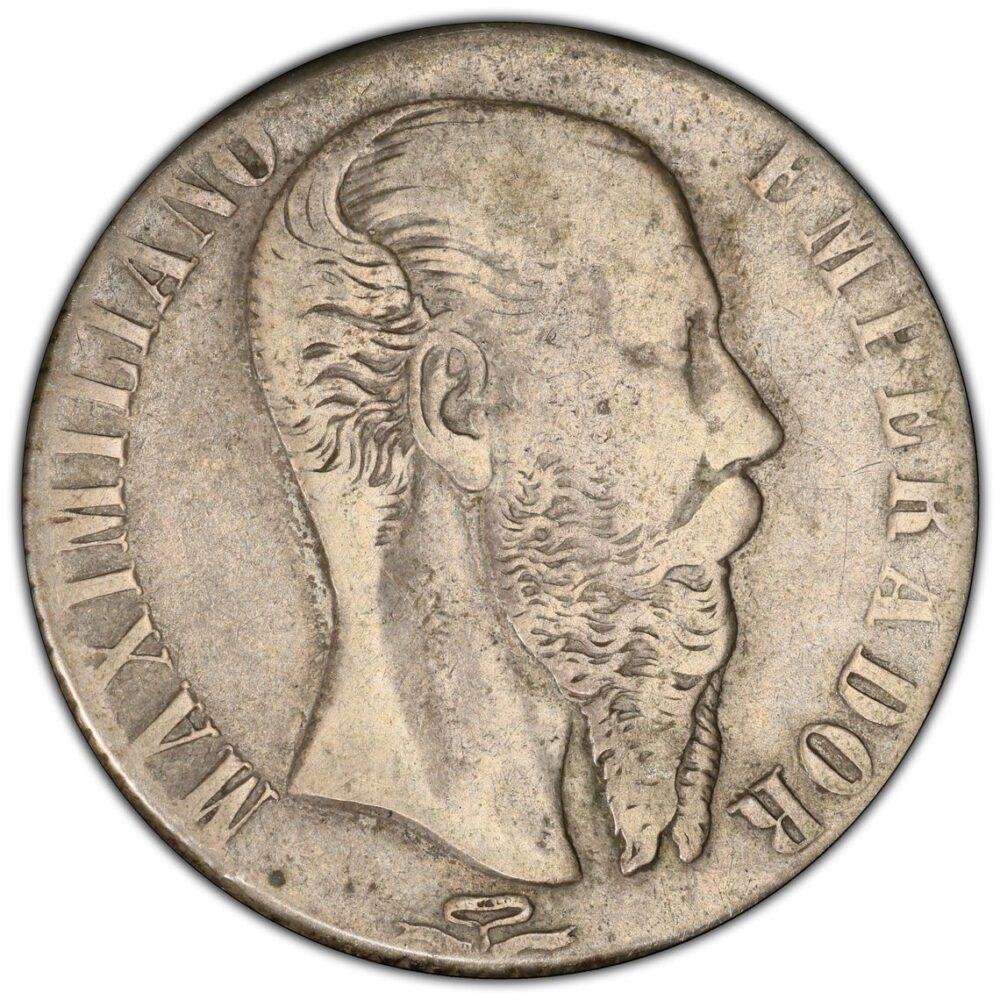 1866-Pi Mexico Maximilian Peso PCGS VF 20 KM 388.2