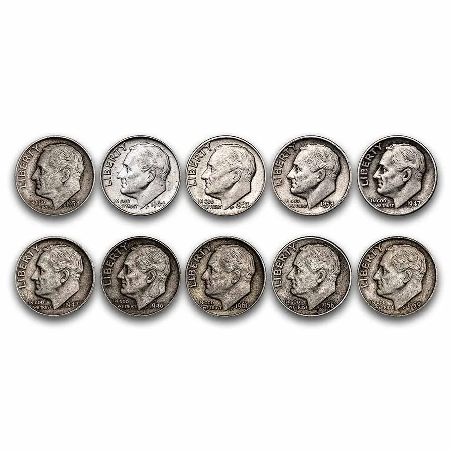 One Dollar Silver Dimes