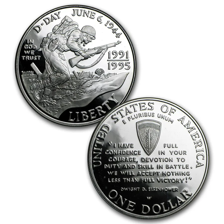 1991-1995 2-Coin World War II Proof Set (w/Box & COA) - Image 2