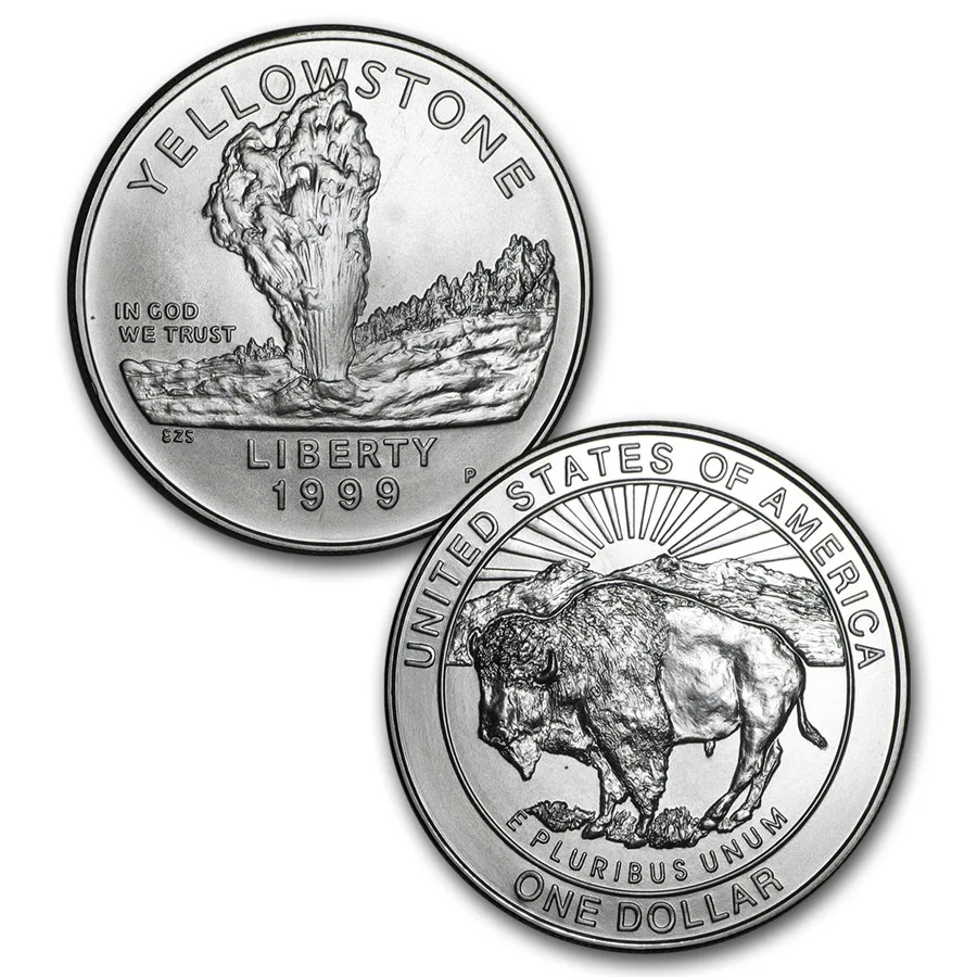 1999-P 2-Coin Yellowstone National Park BU & PF Set (Box & COA) - Image 3