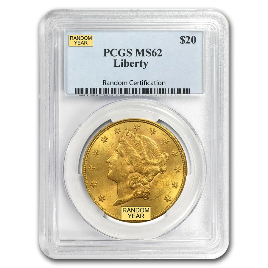 $20 Liberty Gold Double Eagle PCGS MS-62 (Random Year)