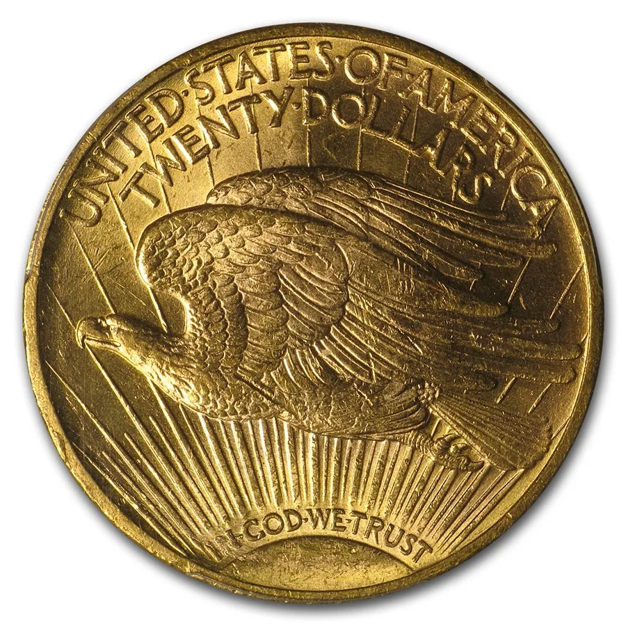 $20 (Random Year) Saint-Gaudens Gold Double Eagle PCGS MS62