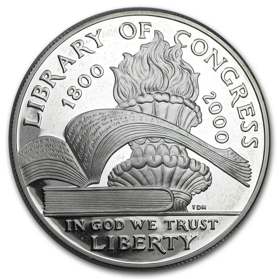 2000-P Library of Congress $1 Silver Comm Proof (w/Box & COA) - Image 2