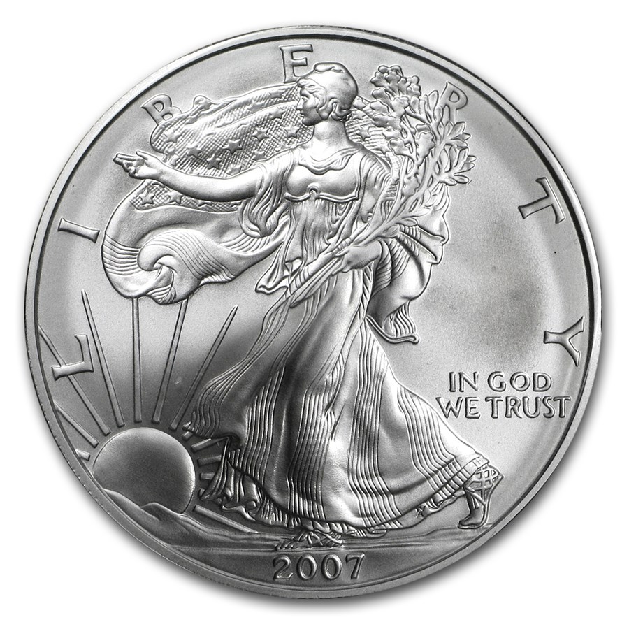 2007 U.S. Mint Uncirculated Dollar Set (w/Burnished Silver Eagle) - Image 3