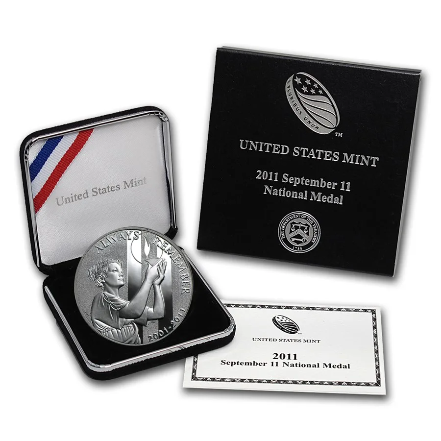 2011-W Silver 9/11 National Medal Proof (w/Box & COA) - Image 3