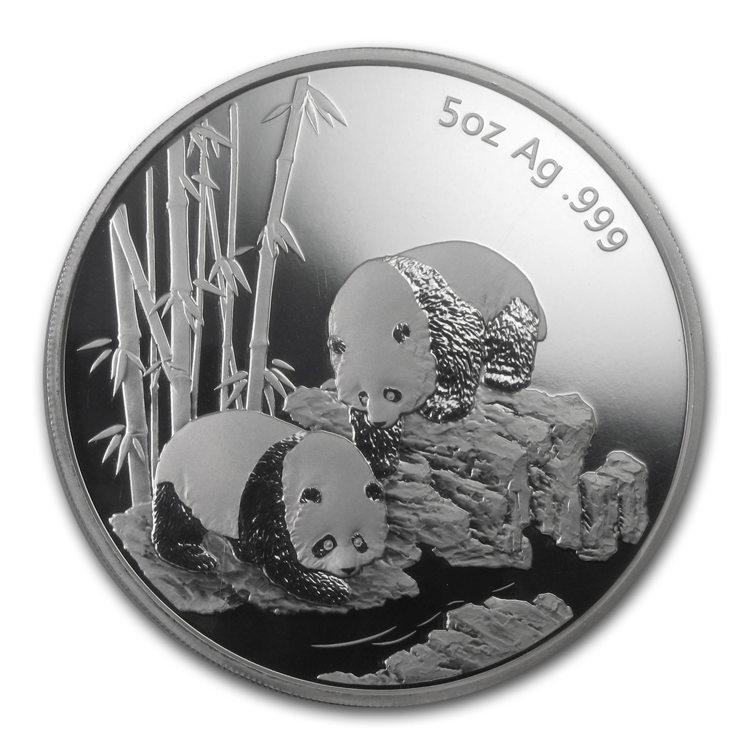2003 Silver Panda 1 oz. 10 Yuan Rare Mirrored Bamboo NGC