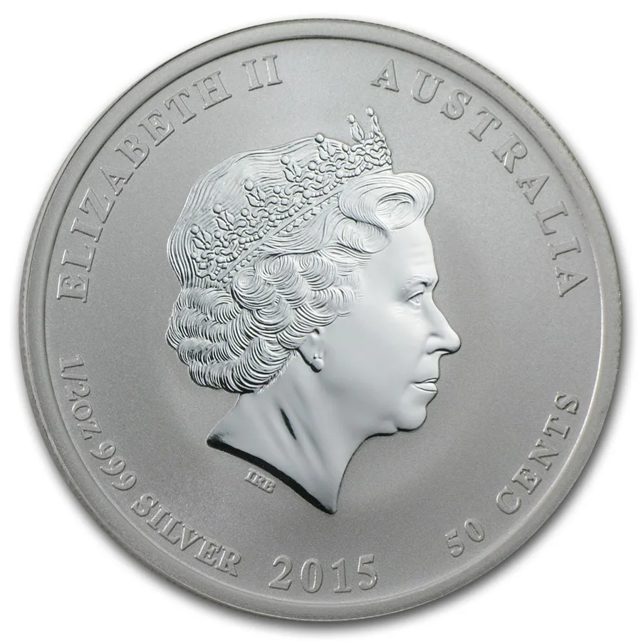2015 Australia 1/2 oz Silver Year of the Goat BU (Series II) - Image 2