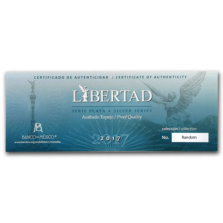 2017 Mexico 5-Coin Silver Libertad Proof Set (1.9 oz, Wood Box) - Image 7