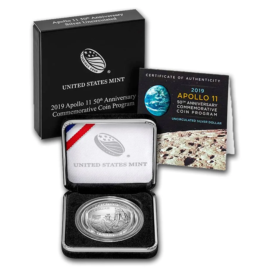 2019-P Apollo 11 50th Anniversary $1 Silver BU (Box, No COA) - Image 4