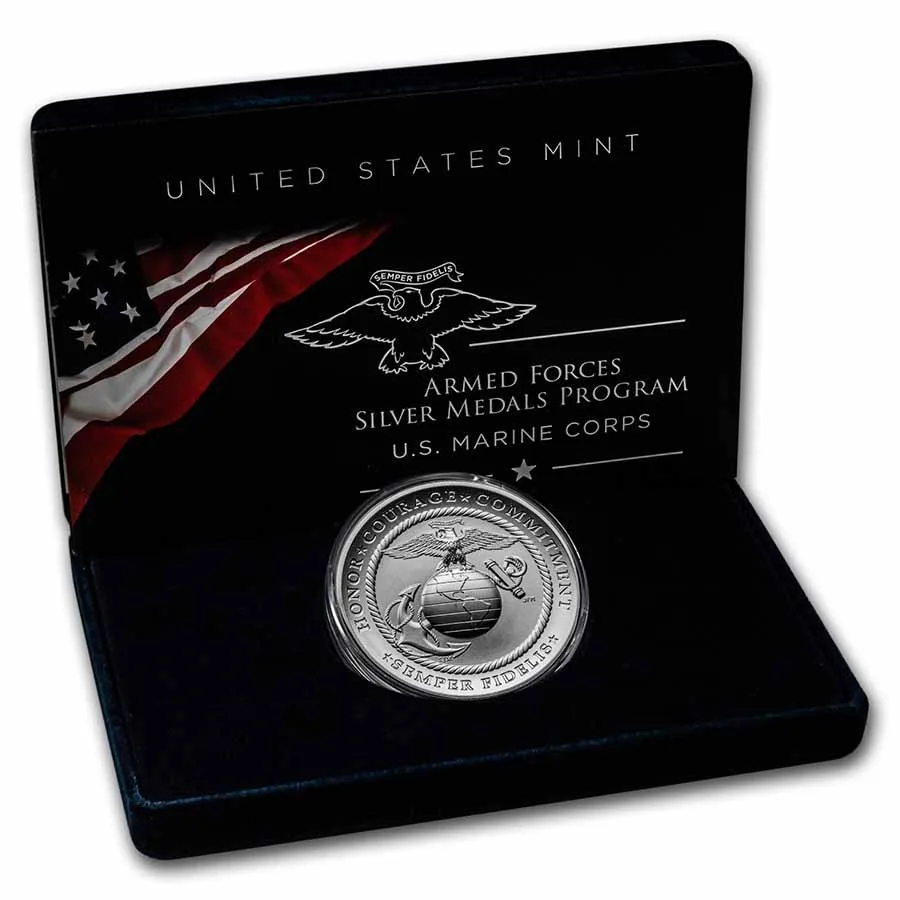 2022 2.5 oz Silver U.S. Marine Corps Medal (w/Box & COA) - Image 4