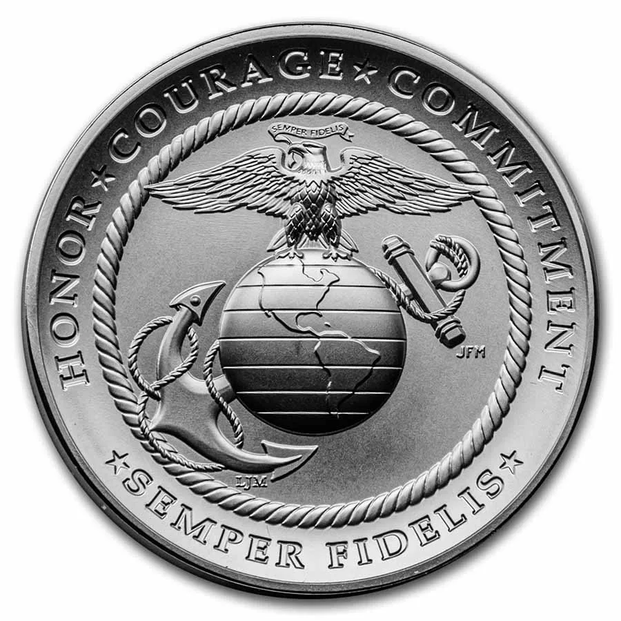 2022 2.5 oz Silver U.S. Marine Corps Medal (w/Box & COA) - Image 2
