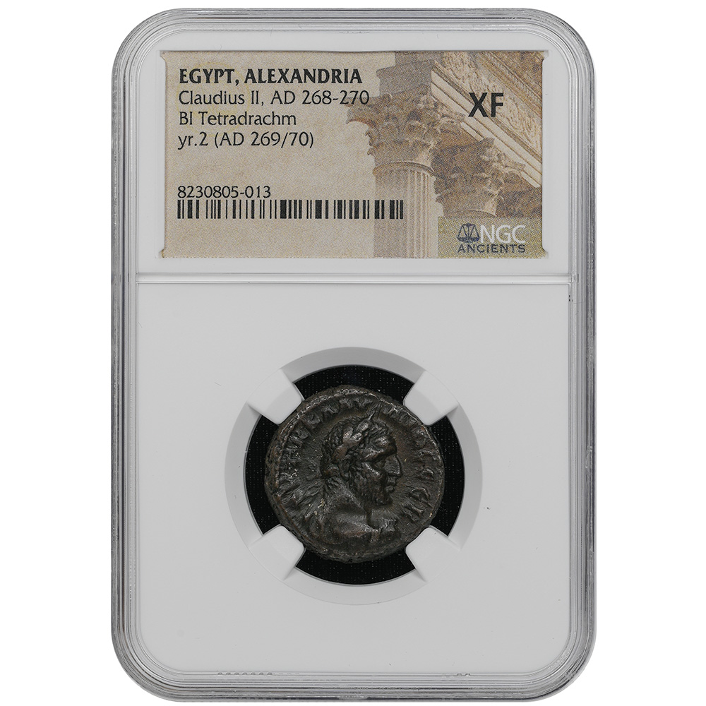 Claudius II Tetradrachm Egypt Alexandria YR.2 AD 268-270 NGC XF