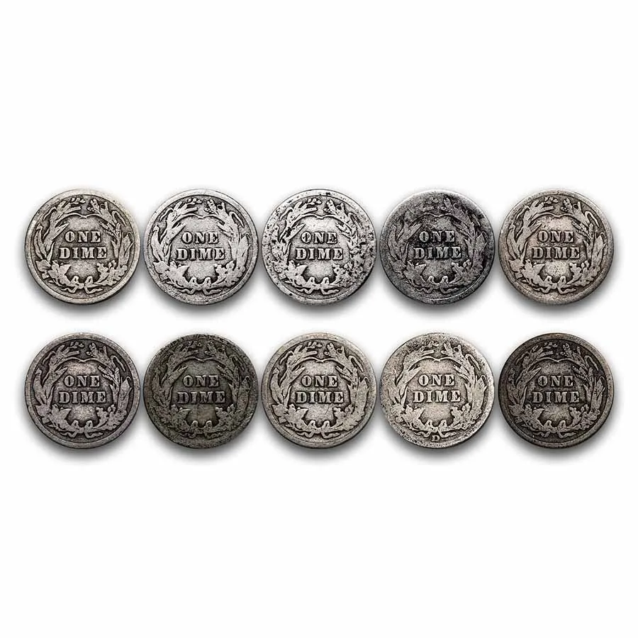 90% Barber Dimes $1 Face Value Avg Circ - Image 2