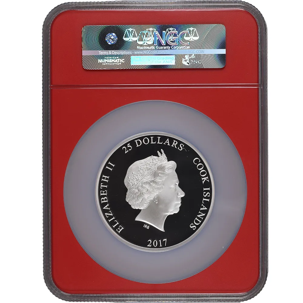 2017 5 oz Silver Spiderman Cook Islands 25 Dollar NGC PF70UCAM