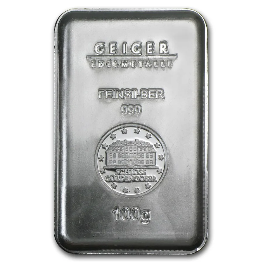 100 gram Silver Bar- Geiger (Security Line Series)