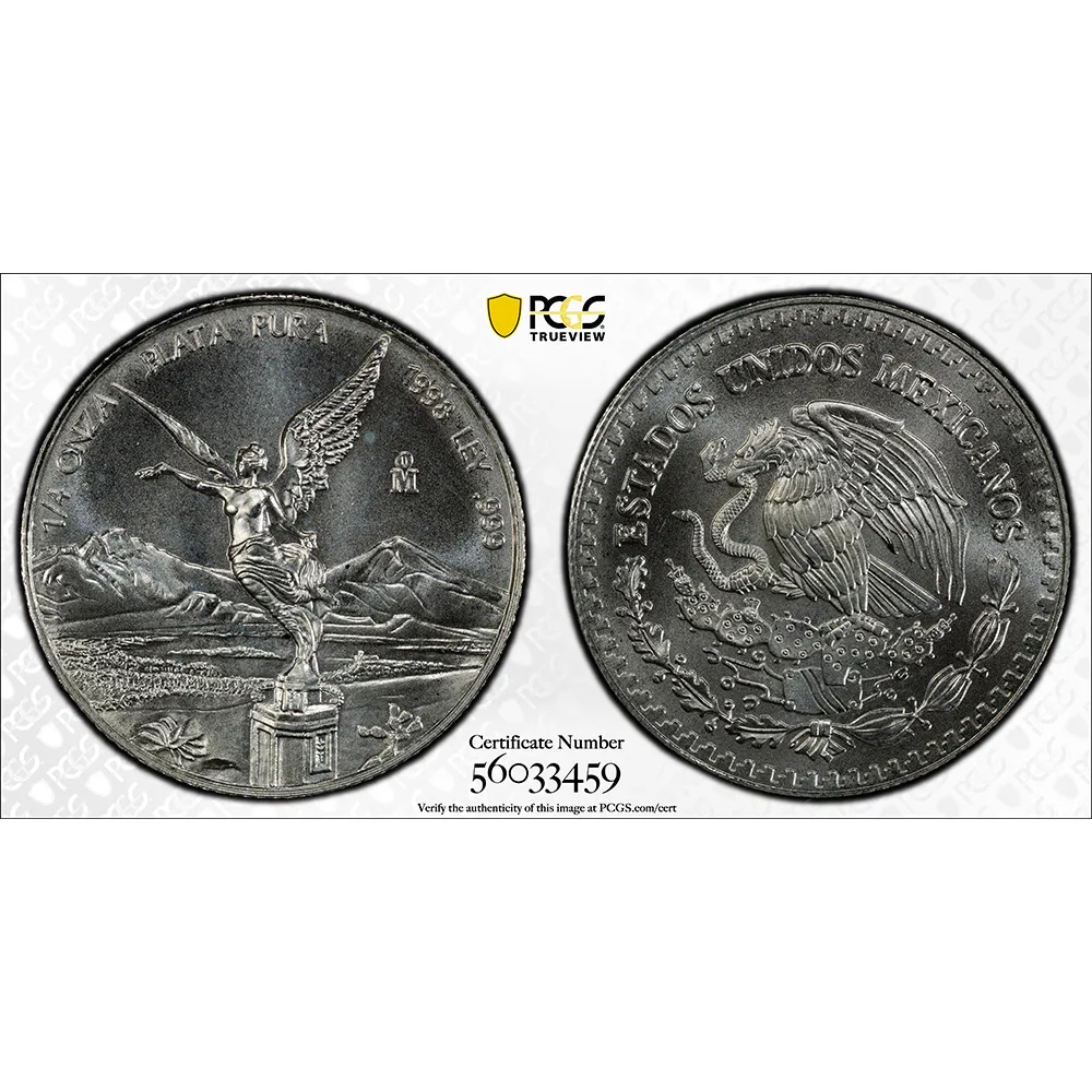 1998 Mexico 1 oz Silver Libertad-Set PCGS MS 69-67 - Image 4
