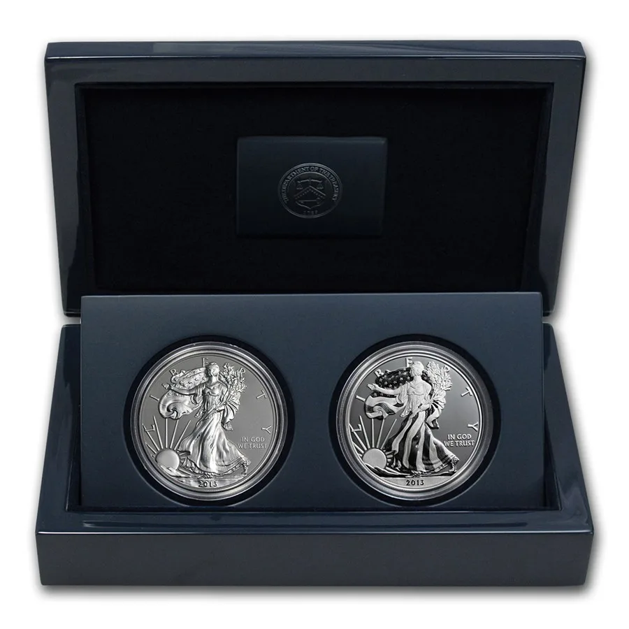 2013-W 2-Coin American Silver Eagle West Point Set (w/Box & COA) - Image 4