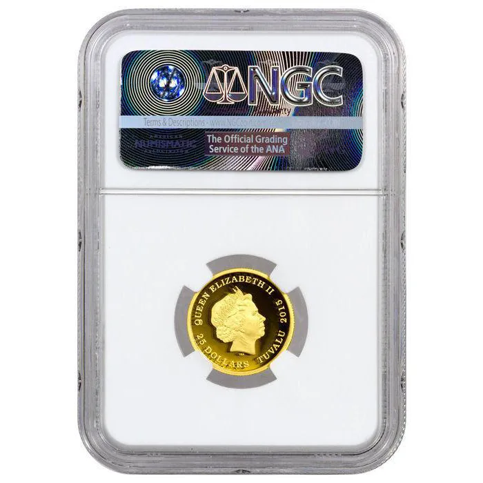 2015 Tuvalu $25 1/4 oz Gold Back to Future NGC PF70 Ultra Cameo - Image 2