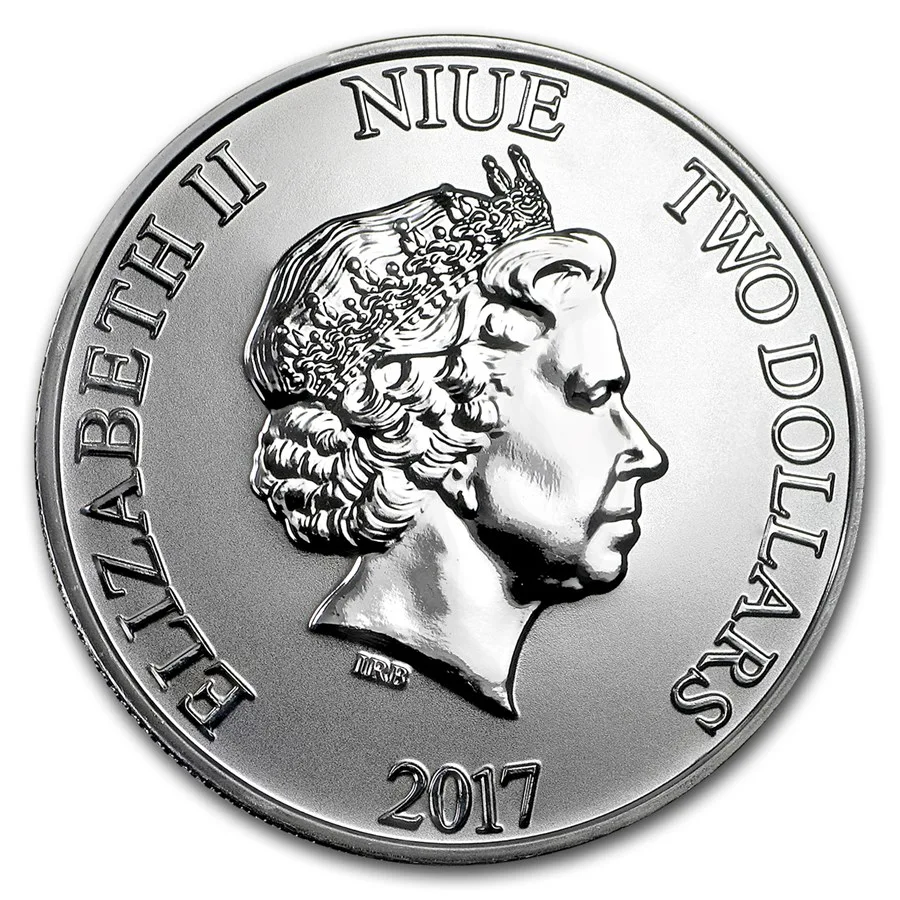 2017 Niue 1 oz Silver $2 Star Wars Darth Vader BU - Image 2
