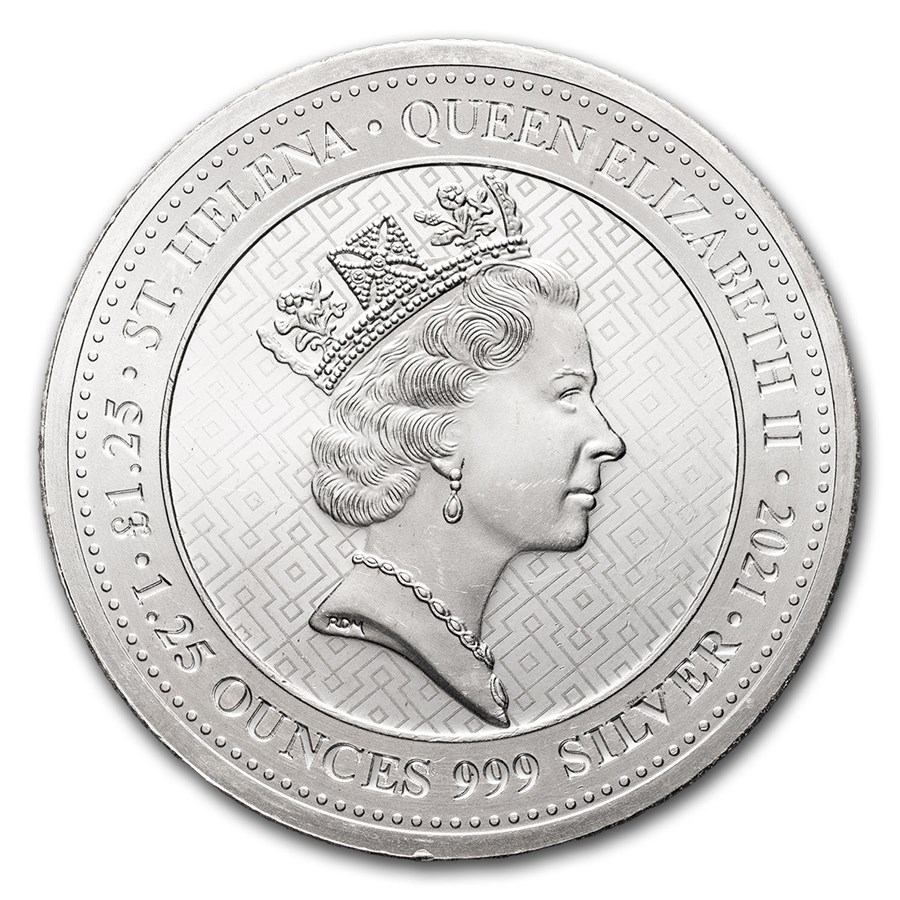 2021 Saint Helena 1.25 oz Silver Seated Britannia BU - Image 2