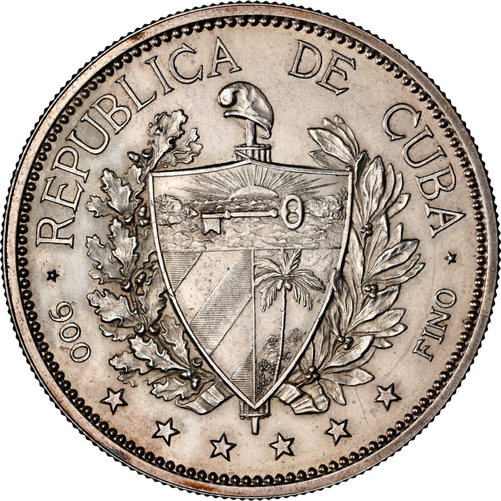 1897 Souvenir Peso Cuba Silver Coin NGC AU-Detail KM-M3