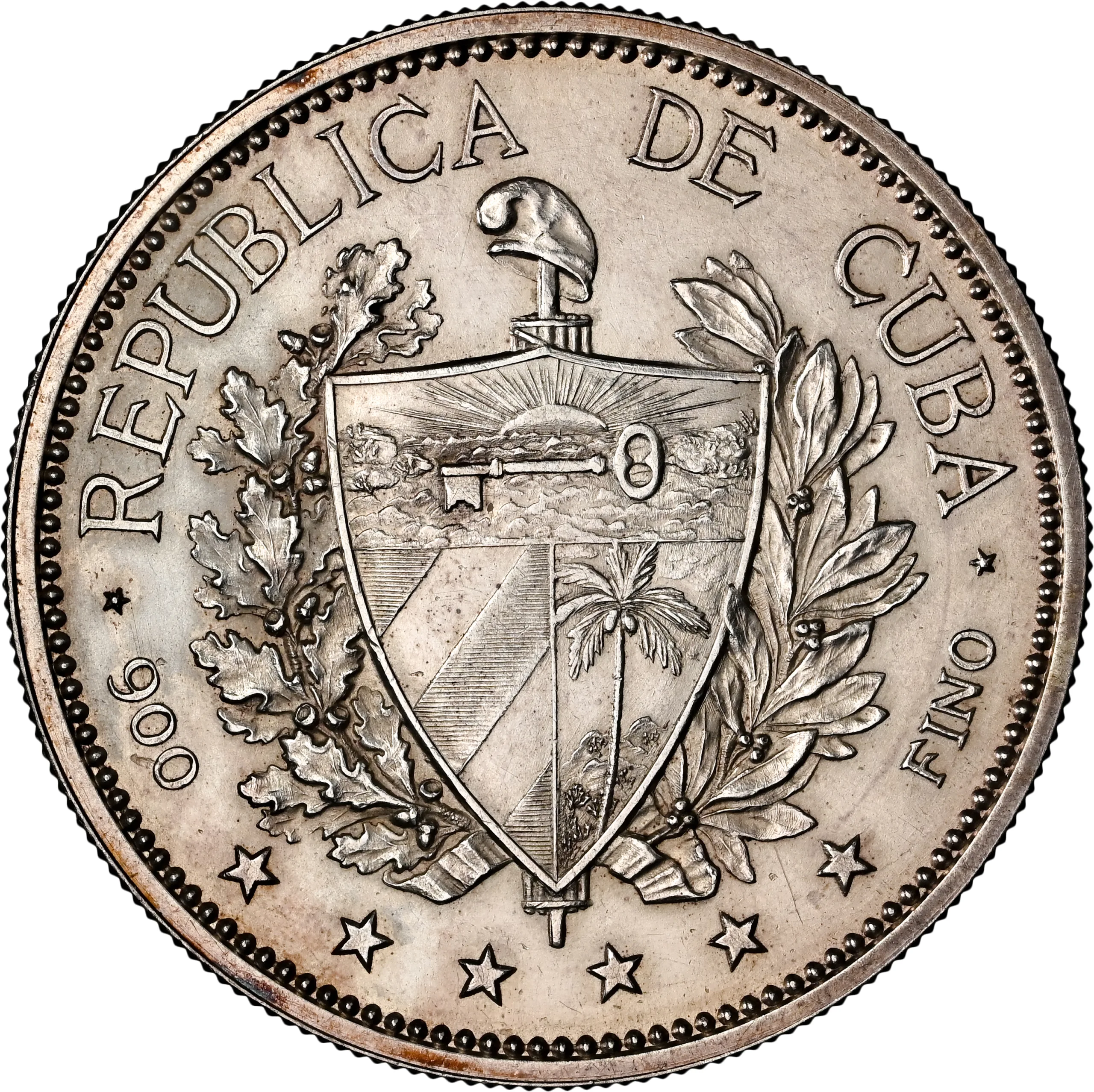 1897 Souvenir Peso Cuba Silver Coin NGC AU-Detail KM-M3