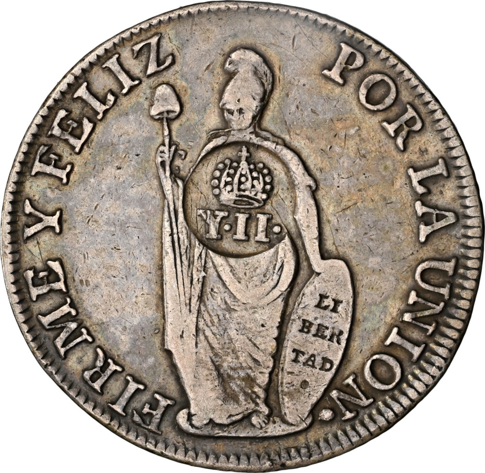 1834-37 Philippine 8 Reales Crowned Y.II. C/S On Peru 8 Reales - Image 2
