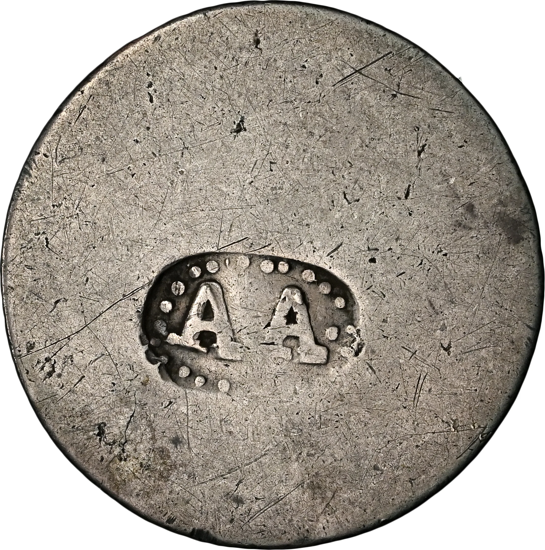 Colombia Silver Countermark "A.A." RULAU-CLB-2 NGC Genuine VERY RARE - Image 2
