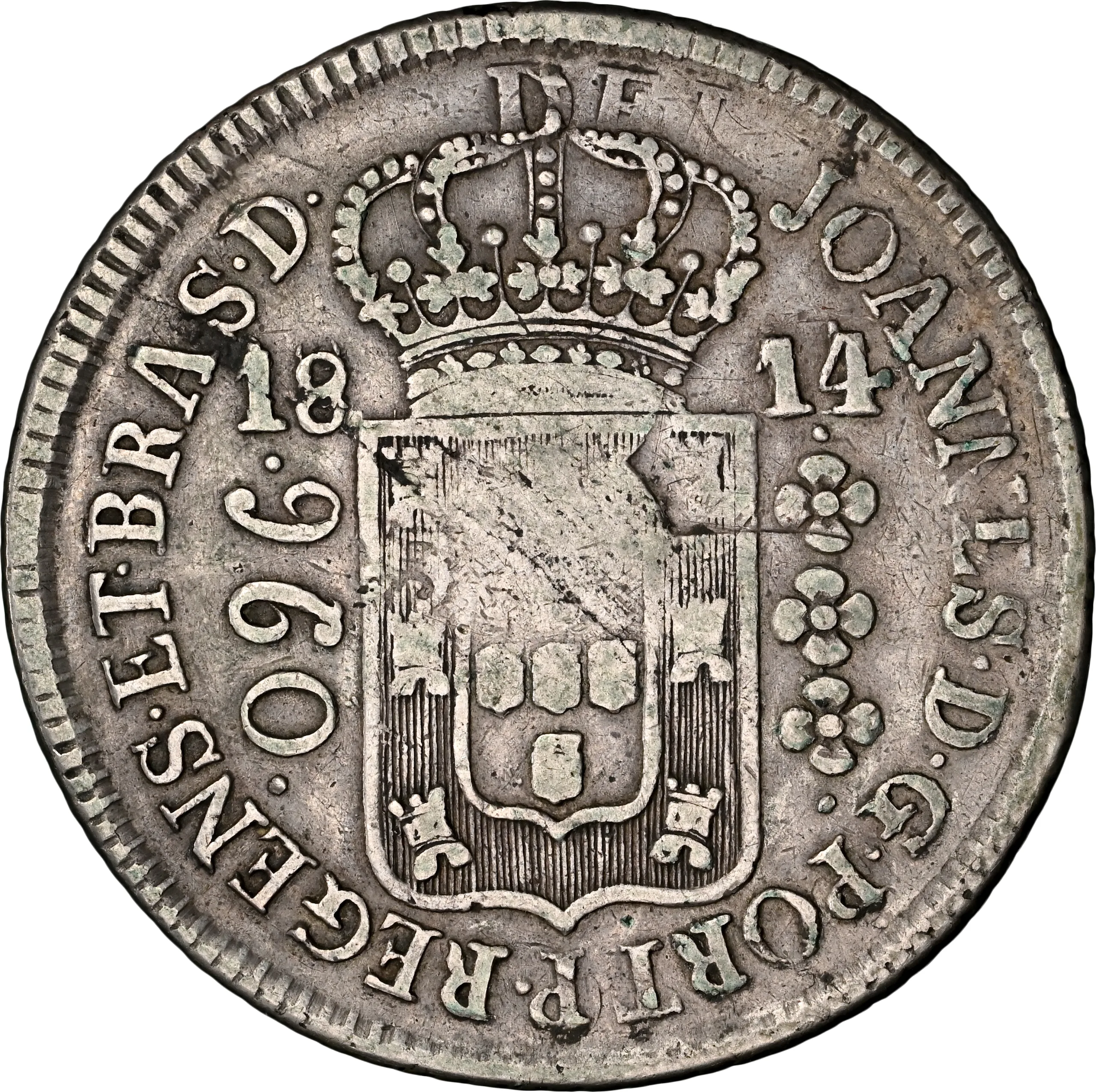 1814-R Brazil 960 Reis NGC VF 30 - Image 2
