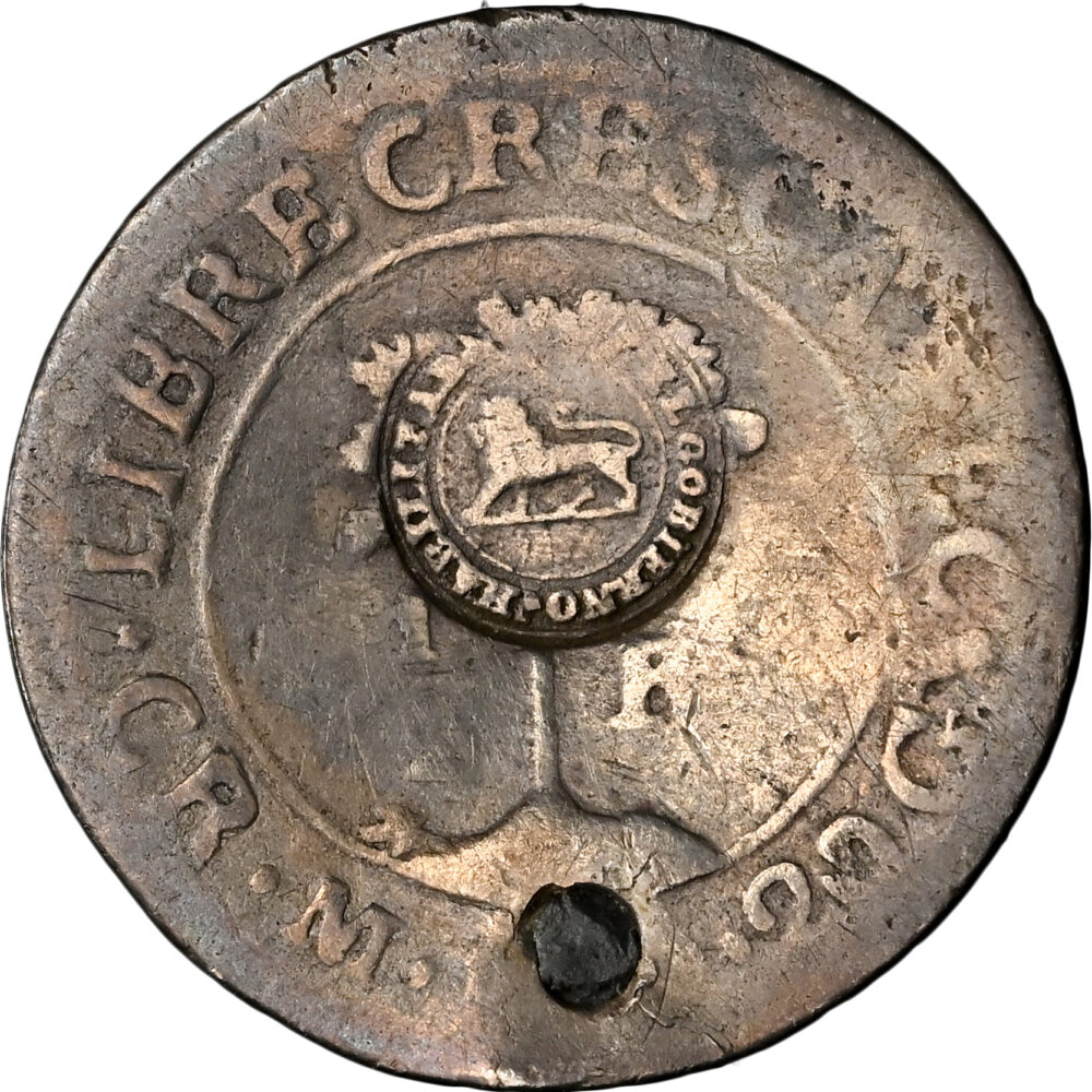 1849 Costa Rica Silver 1/2 Real Counter Stamp NGC F/VF Details Countermark