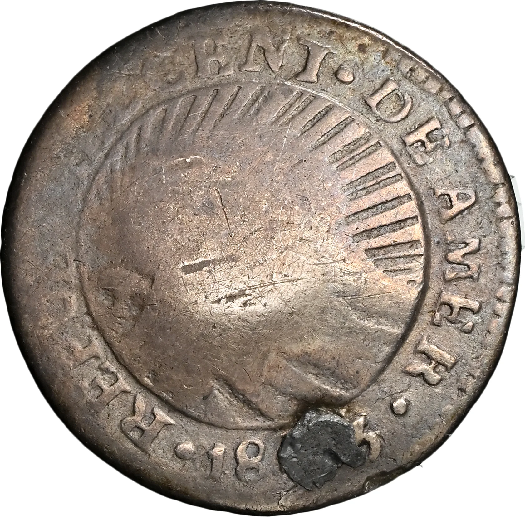 1849 Costa Rica Silver 1/2 Real Counter Stamp NGC F/VF Details Countermark