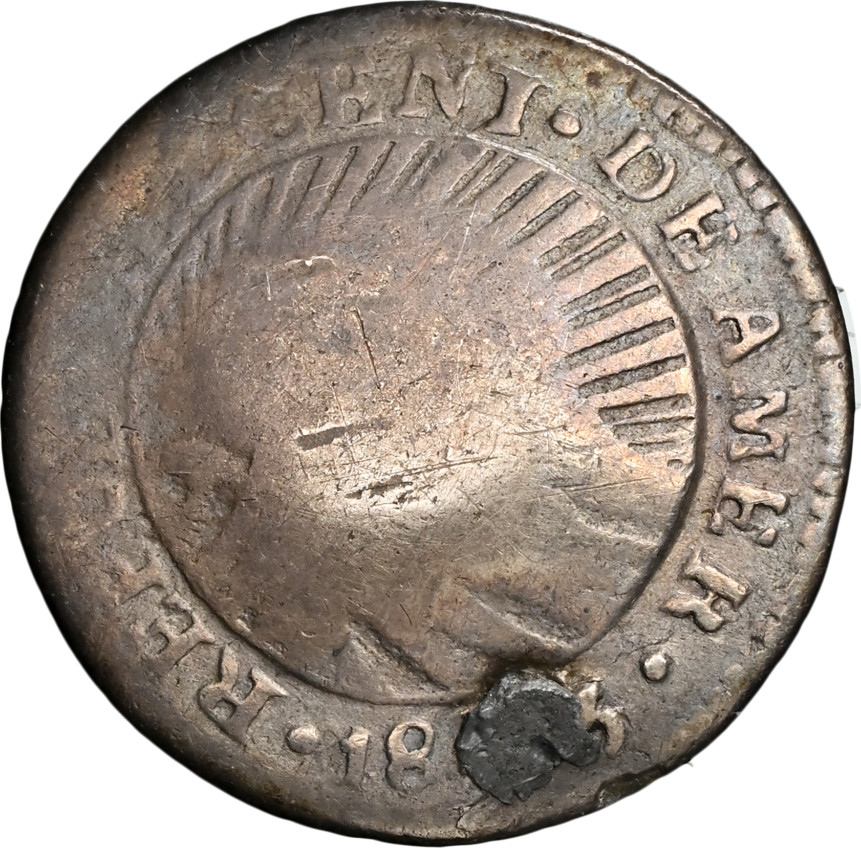 1849 Costa Rica Silver 1/2 Real Counter Stamp NGC F/VF Details Countermark