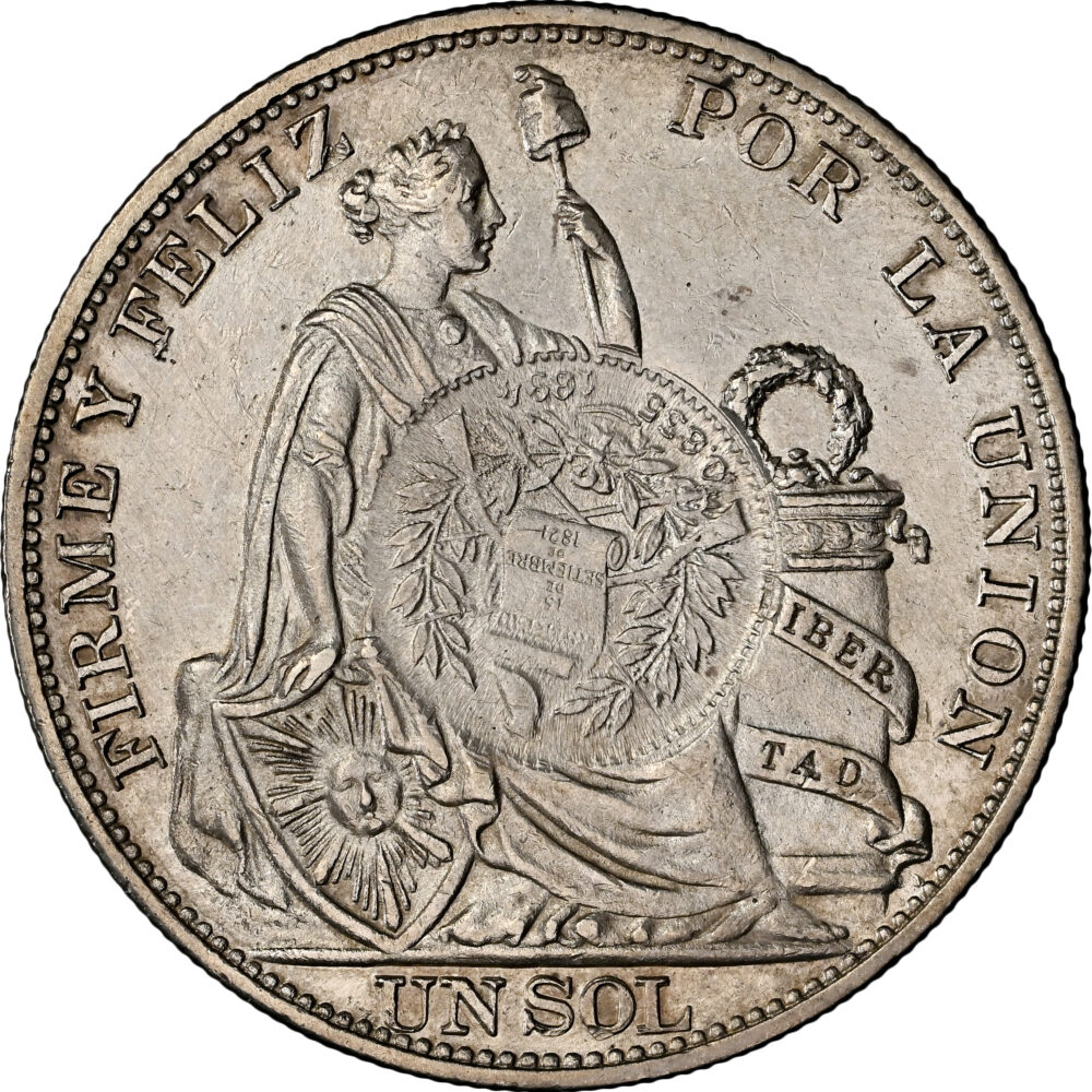 1894 Guatemala Peso 1894 1/2 Real C/S On Per Sol UNC Details